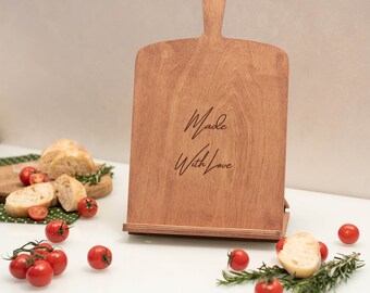 Birthday Gift for Mother, Kitchen Tablet Stand, Personalized Recipe Holder, Wooden Cookbook Stand, Kitchen Organizer, Kitchen Accessories