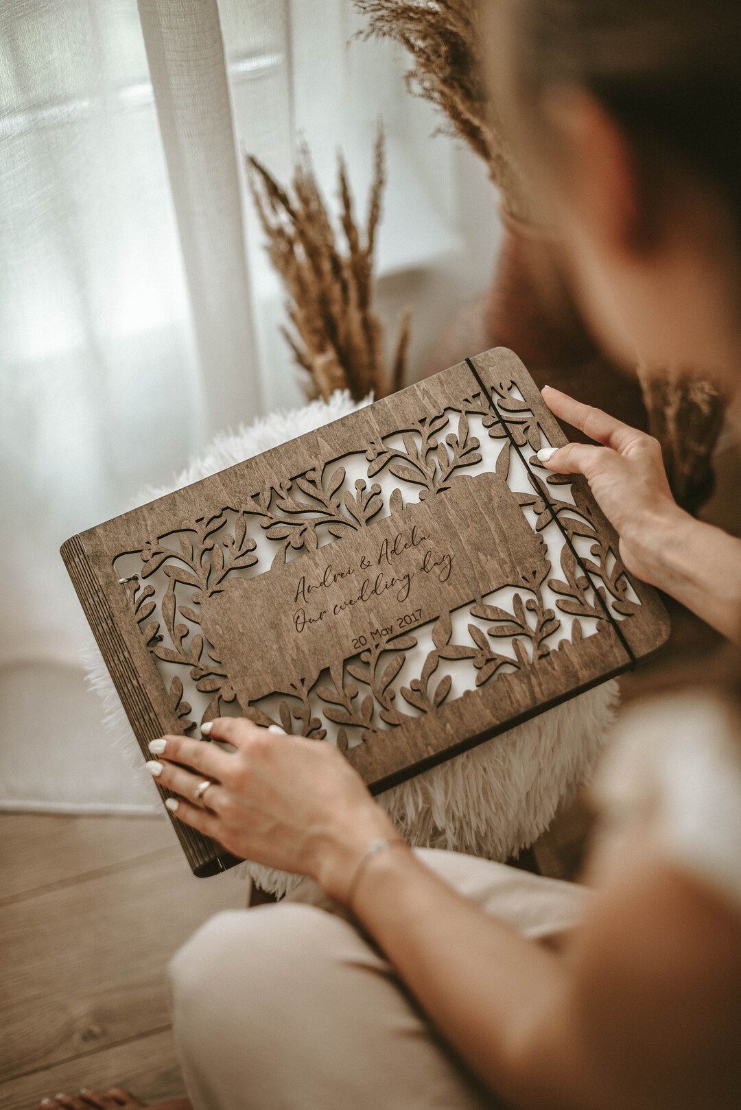 Anniversary Gift, Personalized Photo Album Scrapbook, Wedding Guestbook