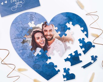 Reasons I Love You Personalized Puzzle, Girlfriend Gift, Boyfriend Gift, 5th Anniversary Gift, Wedding Gift, Personalized Heart Puzzle