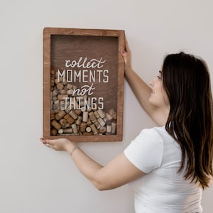 Wine Cork Keeper, Wine Cork Holder, Wine Cork Box, Wine Lover Gift, Wine Cork Shadow Box, Anniversary Gift, Anniversary Gift for Couple