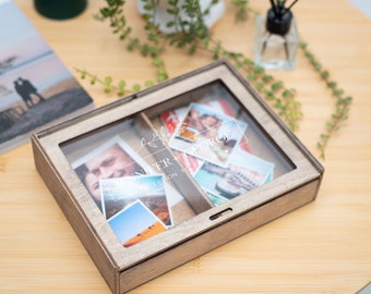 Wedding Keepsake Storage, Personalized Acrylic Wooden Wedding Keepsake Memory Box, Couples Names Wedding Gift, Acrylic Engraved Memory Box
