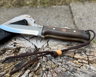 Bohler N690 Steel Camping Tool | Bushcraft Survival Gear | Leather Sheath, Walnut Handle