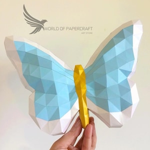 Papercraft Butterfly, PDF Template, Low Poly, Paper Sculpture, DIY, Gift Wall Decor for Home and Office, Pepakura Pattern, Handmade