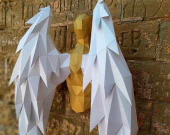 Ángel de papel: Escultura de papel 3D de baja poligonización (plantilla PDF)