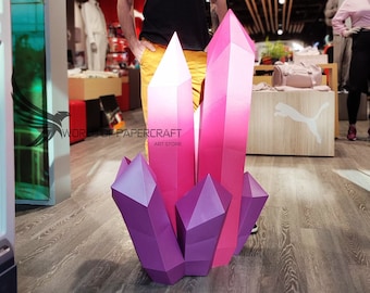 Modelo de papel con cristales: Escultura de papel de baja poligonización (Patrón PDF)