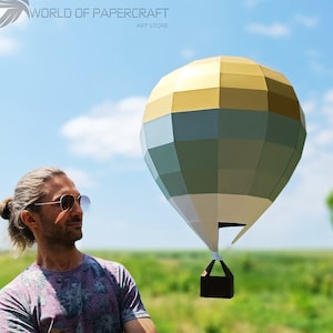 Luftballon Papercraft Modell Luftballon Low Poly Luftballon Skulptur Papier Papercraft DIY 3D Papercraft Skulptur 3D Papier Low Poly
