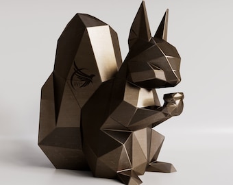 Escultura de ardilla de metal: Animal de acero DIY, decoración del hogar (PDF DXF)