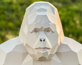 Low Poly Gorilla Papercraft Template: DIY Home Decor (PDF)