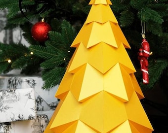 Low Poly Christmas Tree Papercraft: 3D Home Sculpture (PDF Template)