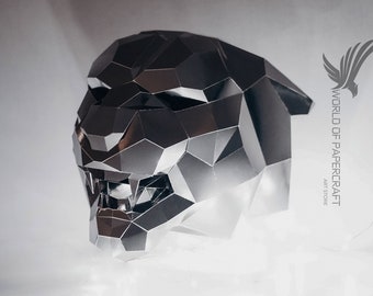 Low Poly Tiger Papiervorlage: DIY Wanddekoration (PDF-Muster)