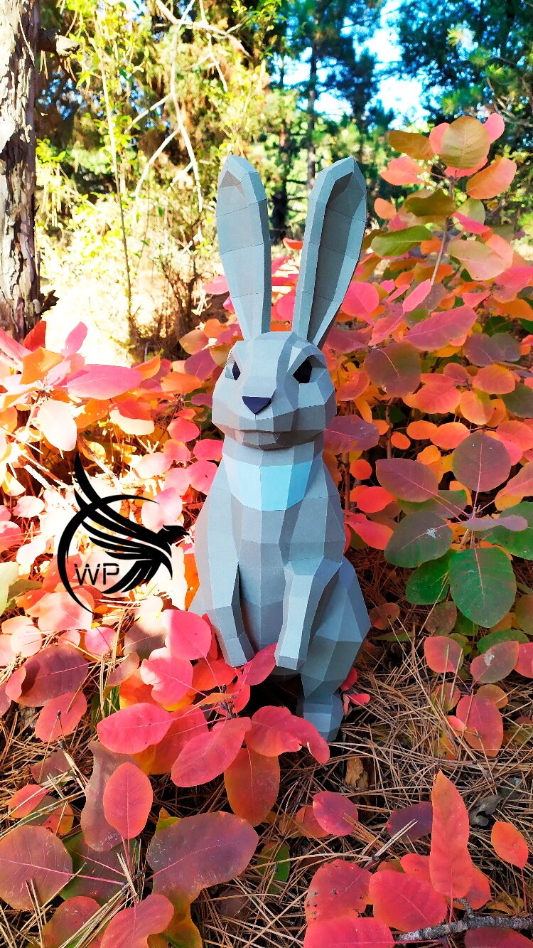 Rabbit Papercraft Low Poly Rabbit Papercraf Rabbit Dxf