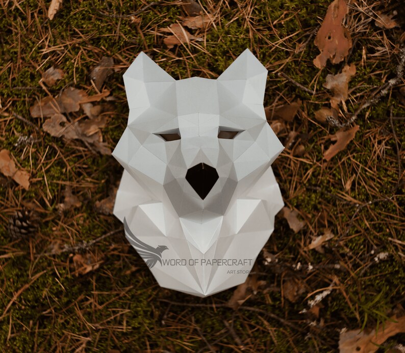Papercraft Wolf PDF Template Pepakura Wolf Totem Low Etsy