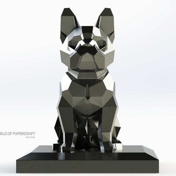 Bouledogue français en métal. Sculptures en métal à motif de chien. PDFDXF