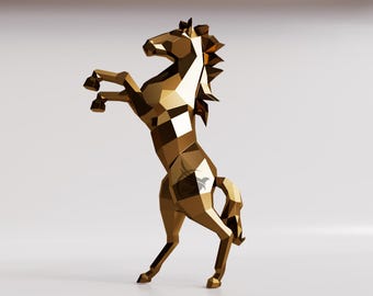 Metal Horse Sculpture DXF Laser Cut Template (PDF Instructions)