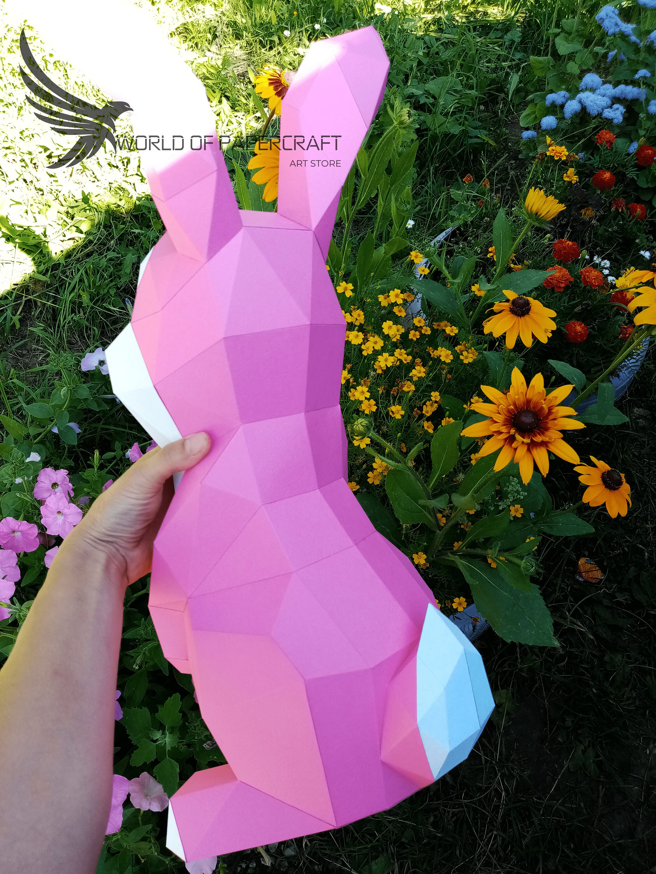 Rabbit Papercraft Model Rabbit Low Poly Rabbit Sculpture Etsy