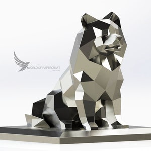 Metal Spitz in metal.Pattern dog metal sculptures. PDF DXF