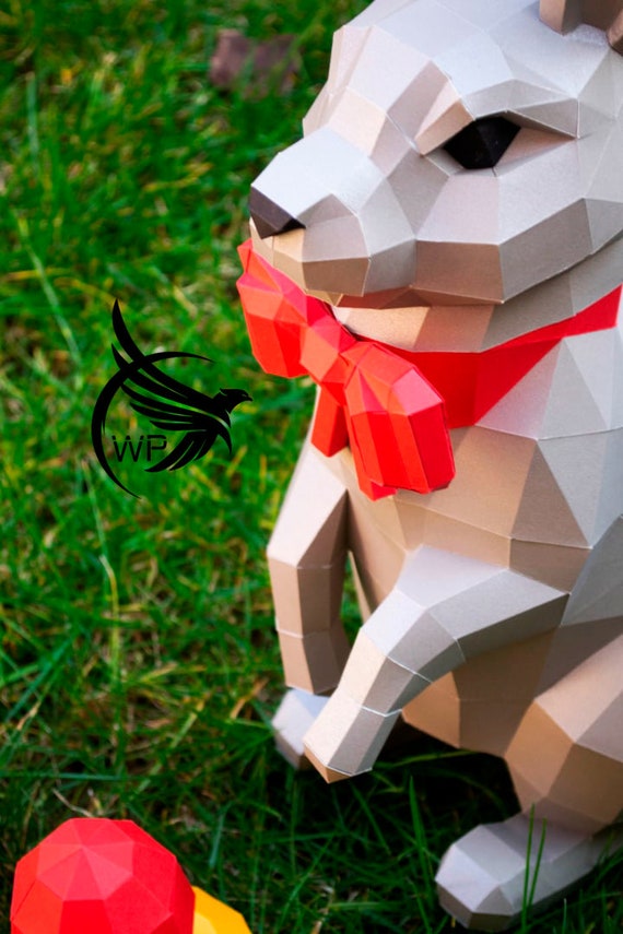 Rabbit Papercraft Low Poly Rabbit Papercraf Rabbit Dxf