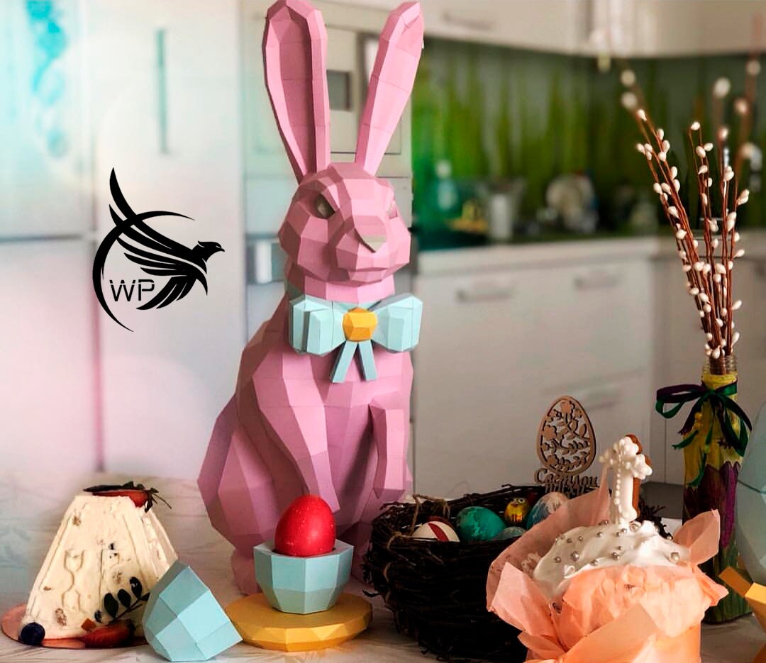 Rabbit Papercraft Low Poly Rabbit Papercraf Rabbit Dxf