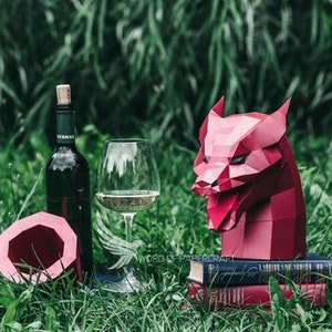 Papercraft Dragon, Gift Box For Wine, PDF Template,DIY, Pepakura Dragon , Paper Sculpture, Home Gift Box, Pepakura, Handmade