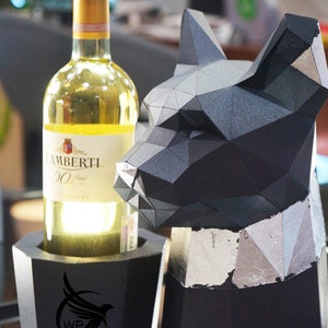 Boîte Papercraft, chat low poly, chat papercraf, Dxf, fait main, sculpture animal en papier, modèle PDF, créations 3D