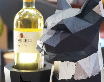 Lågpoly-kattpapperspyssel: 3D-djurskulptur (PDF-mall)