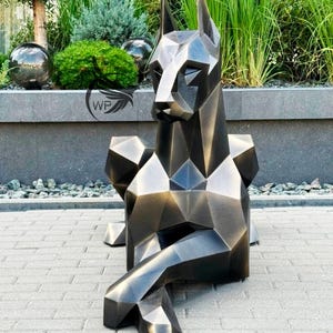 Metal Doberman for Self-assembly Metal Assembly Template PDF DXF Low-poly Metal Doberman, Steel Dog Sculpture Metal Sculpture