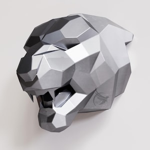 Metal Tiger, Tiger low Poly, PDF DXF Template, Low Poly, Paper Wolf, DIY, Gift Wall Decor for Home, Pepakura, Digital, Handmade