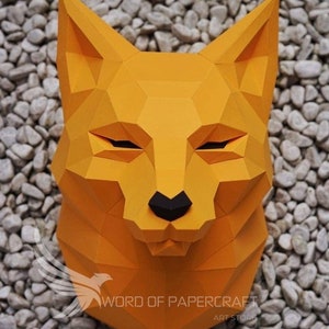 Zorro de papel: Escultura de papel DIY de baja poligonización (Plantilla PDF)