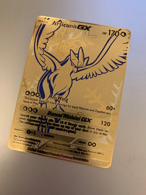 Pokemon Lugia GX Custom Full Art Metal Pokemon Card 