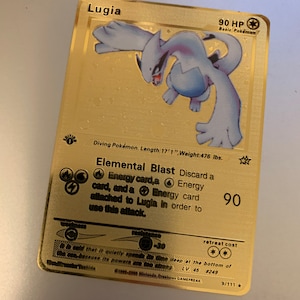 Pokémon - Carte en métal personnalisée Lugia Gold Star Neo Genesis 9/111, Mewtwo Gold Star EX Holon Phantoms 103/110