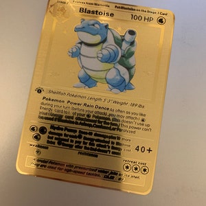 Pokémon - Blastoise 2/102/Wartortle 63/130/Squirtle 93/130 1ère édition Base/Set de 2 cartes en métal personnalisées
