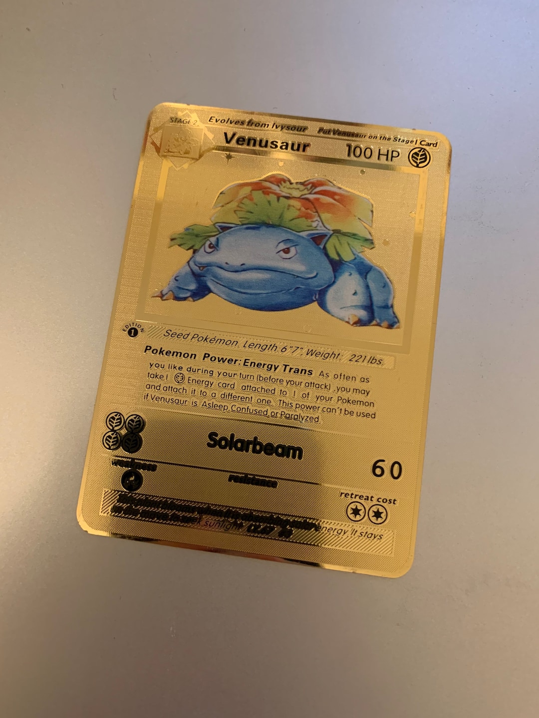 1st edition venusaur pokemon card Rare First Spotted at Local Car Shop! style setup or your main portfolio Pokmon - Venusaur 15/102 /