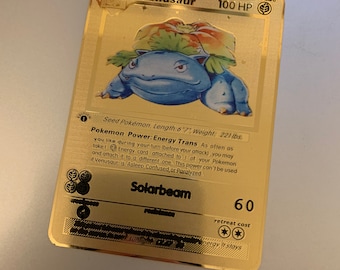 frog flower pokemon card gold Frog Flower Greeting Card main image 0
