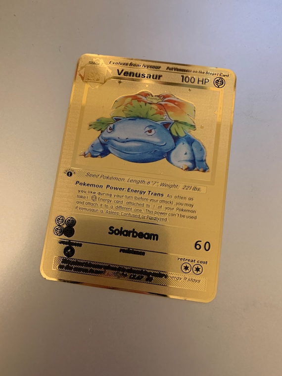 Pokmon - Venusaur 15/102 / Ivysaur 47/110 /bulbasaur 68/130 Base Set /  Legendary Collection 1st Edition Custom Metal Card - Etsy