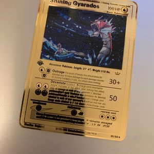 Pokémon - Carte en métal personnalisée Shining Magicarpe, Shining Gyarados, Shining Charizard