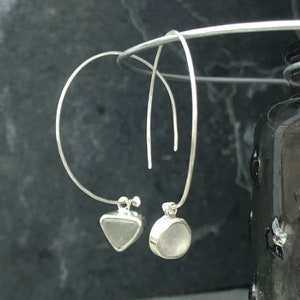 Personalised Sterling Silver Seaglass Hoops