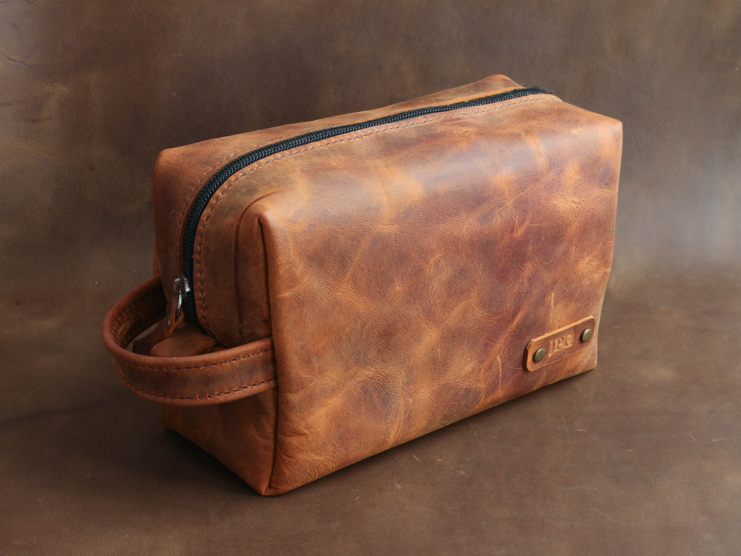 leather mens toiletry travel kit