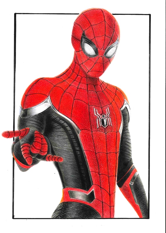 Spiderman Lejos de Casa Dibujo A4/A3 Print - Etsy España