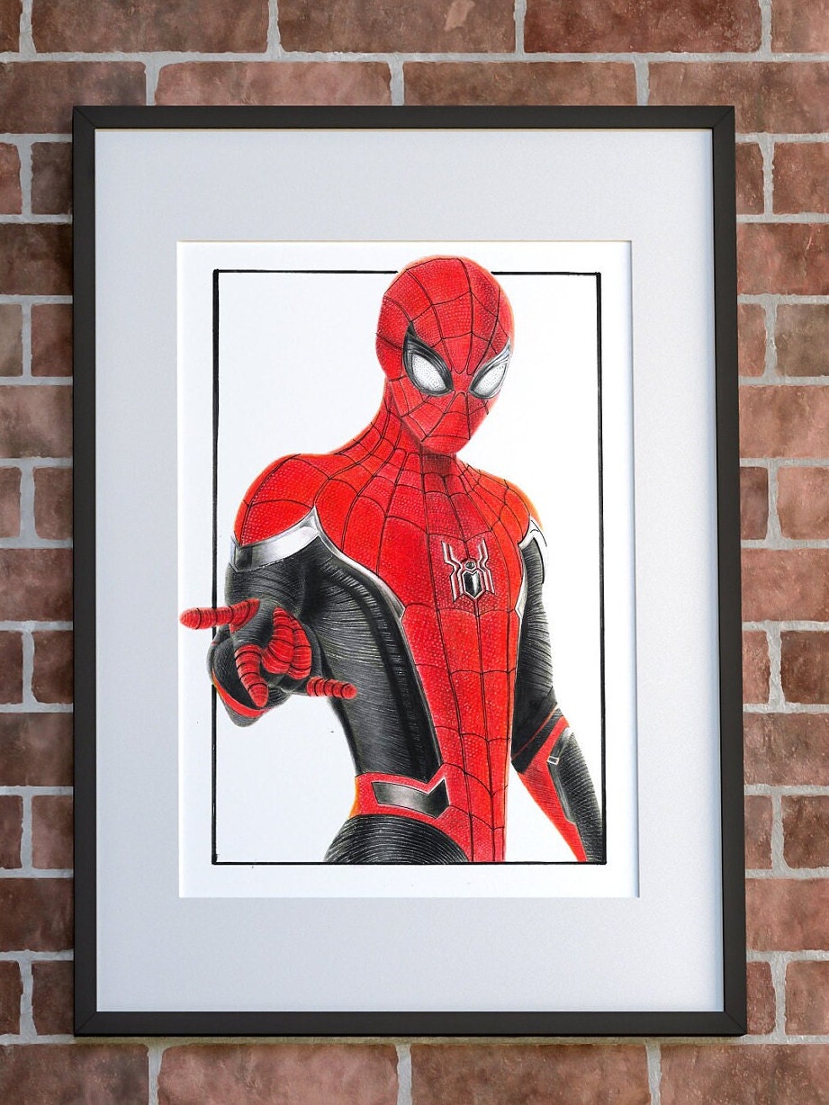 Spiderman Lejos de Casa Dibujo A4/A3 Print - Etsy España