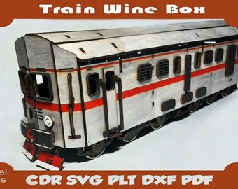 Laser cut vector plans, laser cut Wine box, wine svg, Wine holder, wine laser file, Digital files, Train