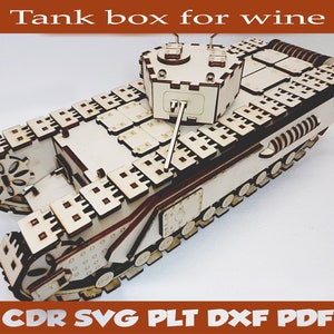 laser cut wine box tank, laser cut wine box, wine box svg,  beverage containers, wine laser file, tank box, Tank Digital files holder, Tank