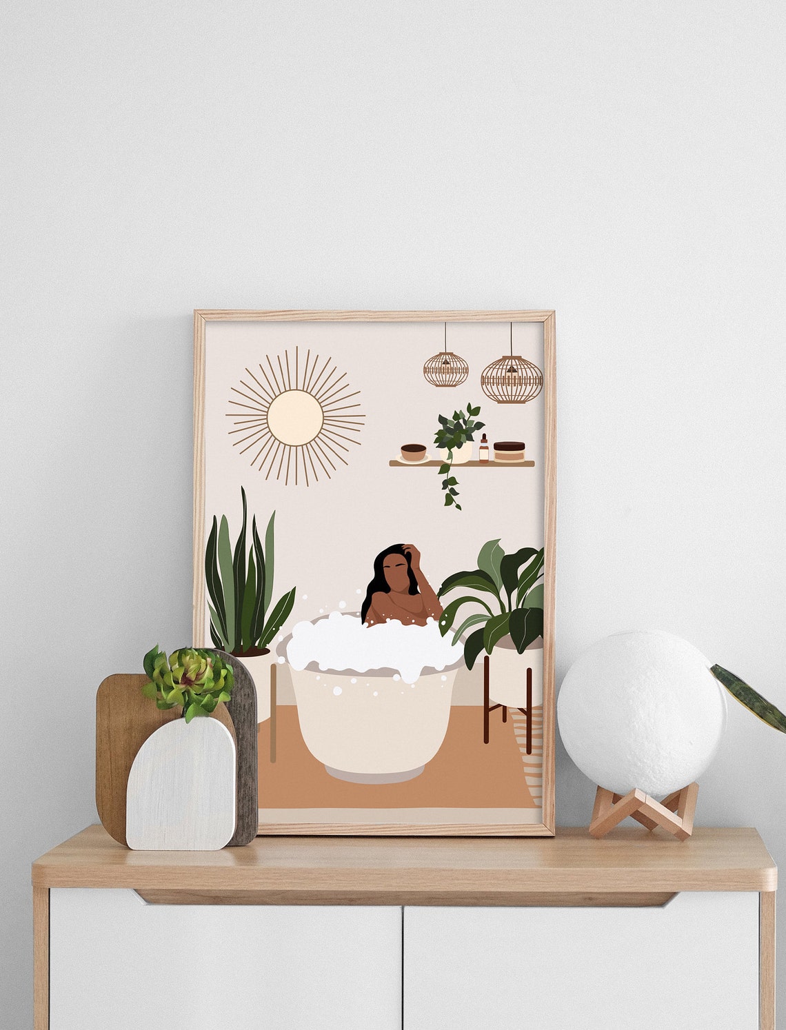 Black Woman in Tub Wall Art Bathroom Wall Print Africa Etsy