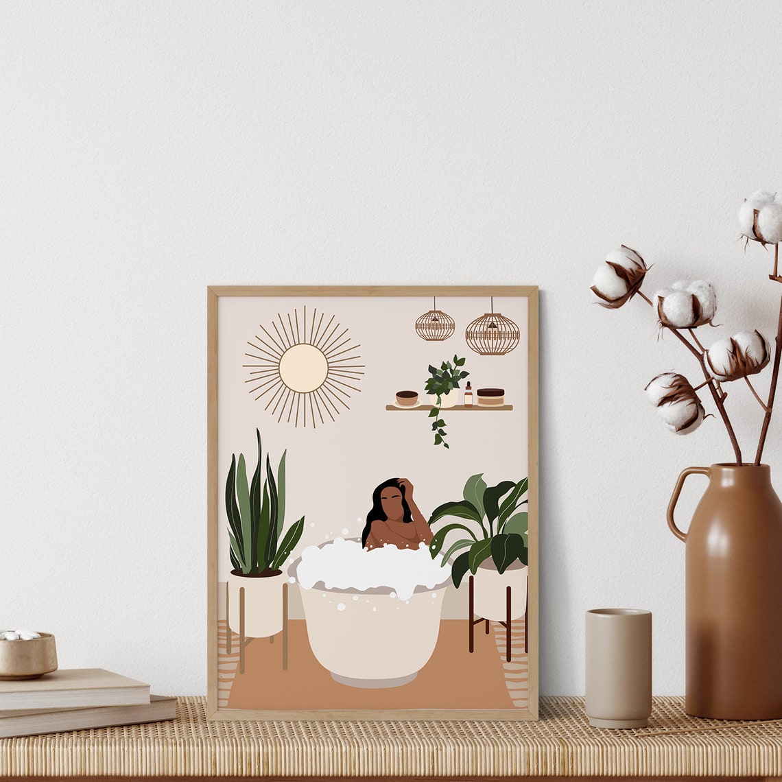 Black Woman in Tub Wall Art Bathroom Wall Print Africa Etsy