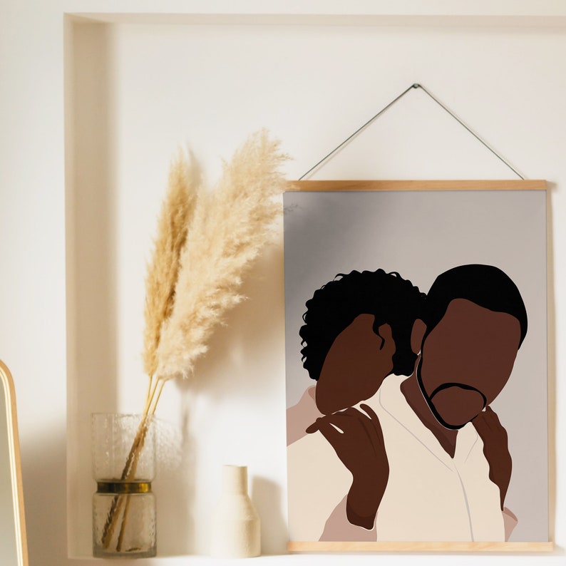 Black Love Couple print Black Love wall art Africa American Etsy