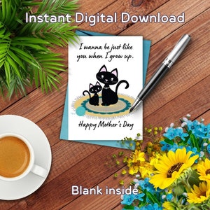 Dia das Mães, cartão de aniversário cartão de felicitações da mãe, download digital instantâneo para impressão, amigo engraçado, filha, humor