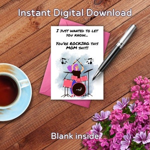 Dia das Mães, cartão de aniversário cartão de felicitações da mãe, download digital instantâneo para impressão, amigo engraçado, filha, humor
