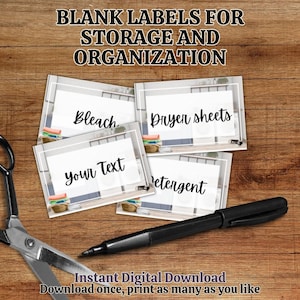 Laundry Container Labels. Printable blank organization labels for storage bins, baskets, laundry, closets