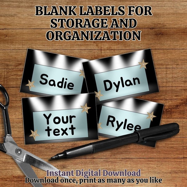 Spotlight Container Labels. Printable blank organization labels for storage bins, baskets, pantry, laundry, closets, gift tags, name tags