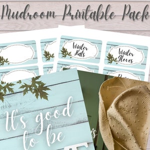 Mudroom Printable Pack - digitaler Download Label druckbare Mudroom home