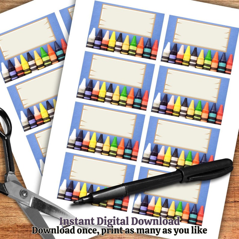Crayon Container Labels. Printable Blank Organization Labels for ...